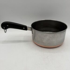 VTG 1801 Revere Ware Double Ring Pre 1968 2 Qt Sauce Pan Copper Bottom No Lid